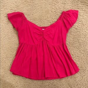 Pink Sweetheart Neckline Top